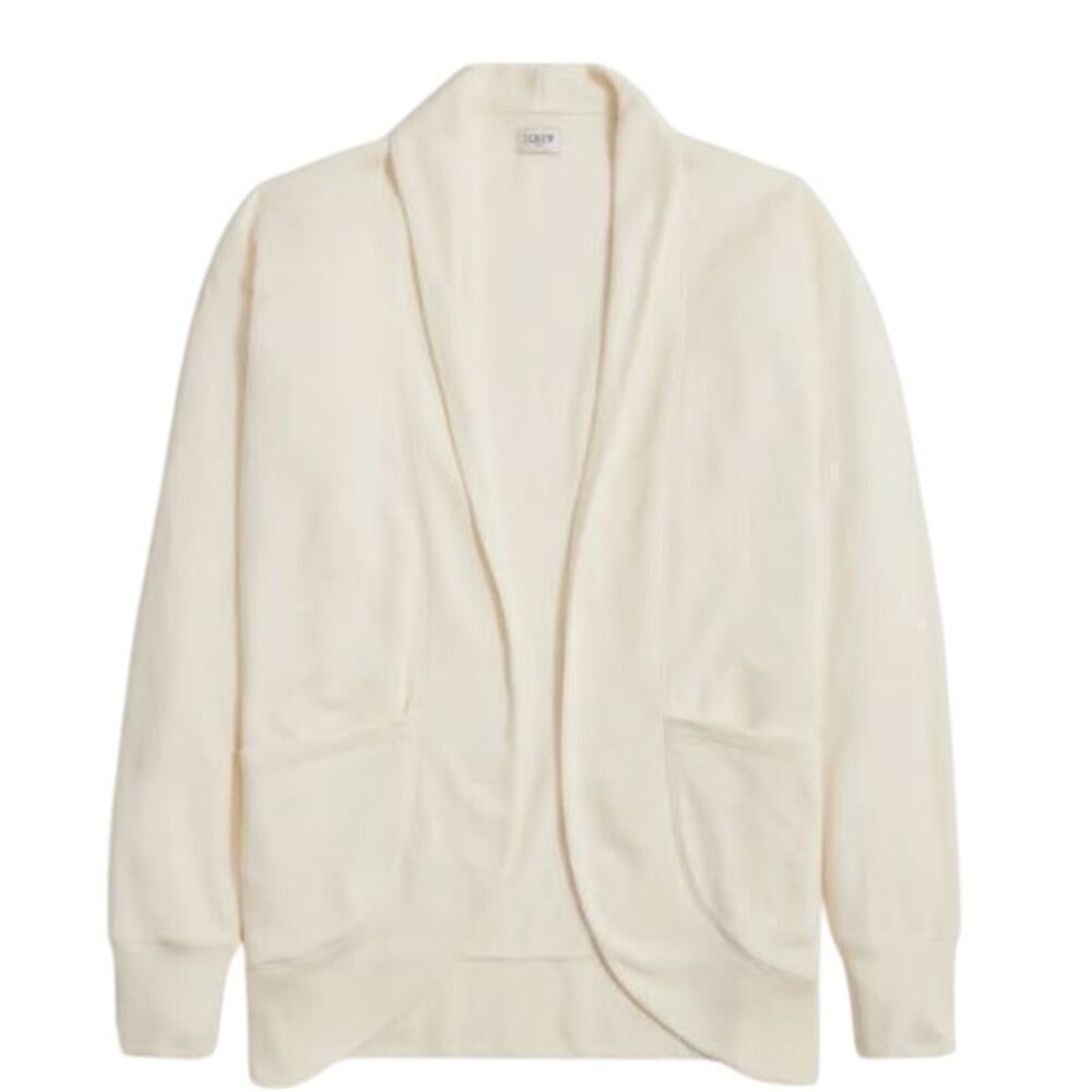 J.Crew Factory Womens Loose Fit Knit Wrap Cardigan Sweater Cb470 Ivory Sz Xs Nwt